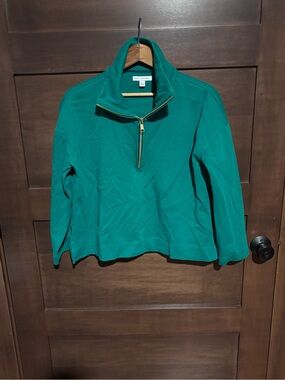 Free Assembly Green Half-Zip Pullover Sweatshirt